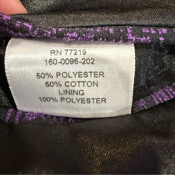 Mary Kay by Twinhill Consultant Hook & Eye Blazer Jacket Women’s 4T Purple/Black - Picture 5 of 8